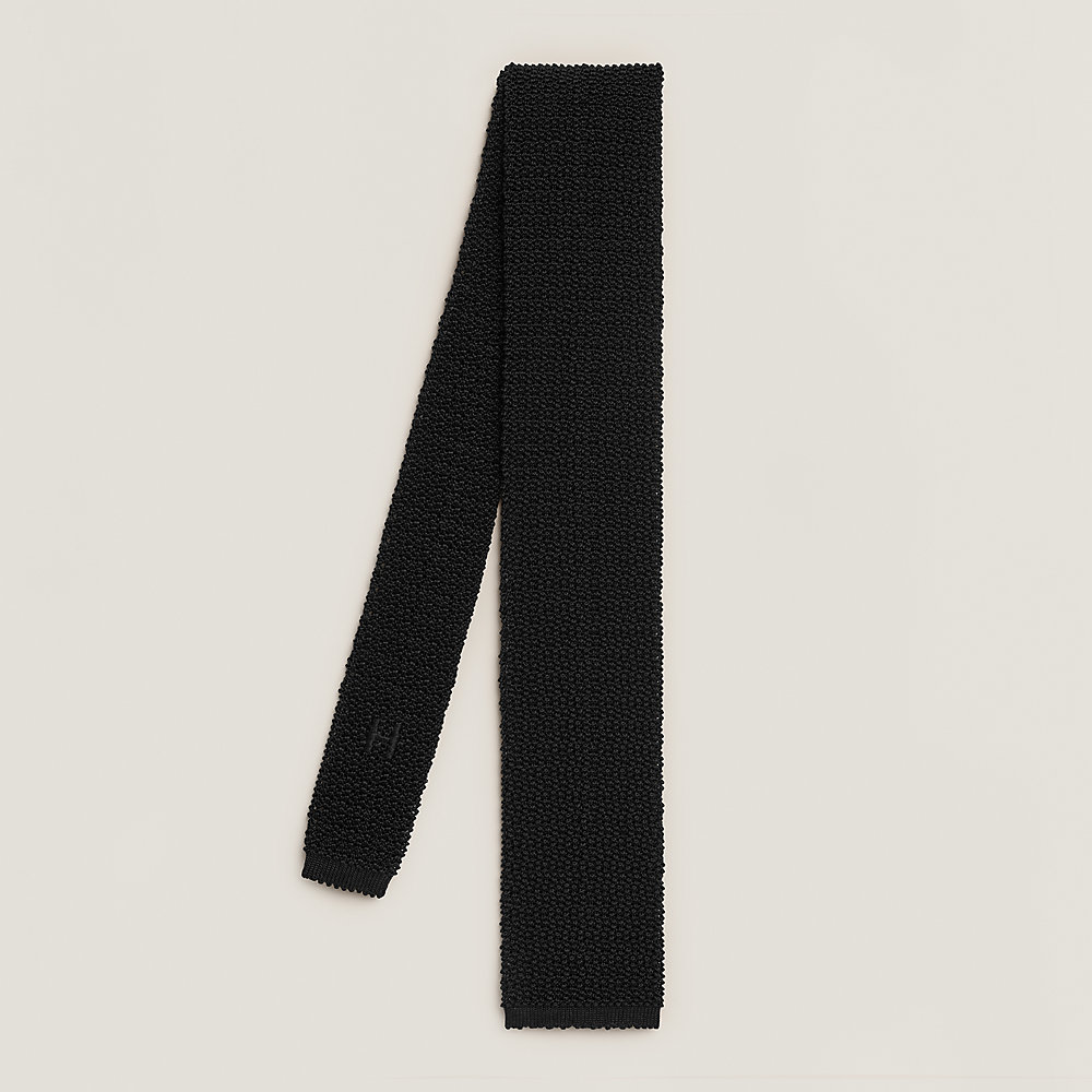 シルクニットタイ 6 cm 《ユニ》 - ブラック | Hermès - エルメス-公式